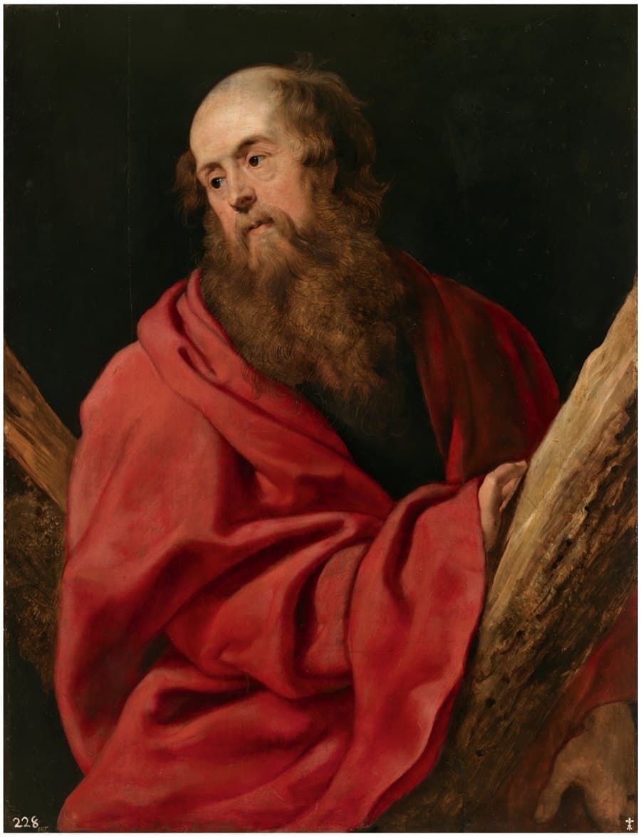 Saint Andrew the Apostle leaning on his cross, painted by Peter Paul Rubens