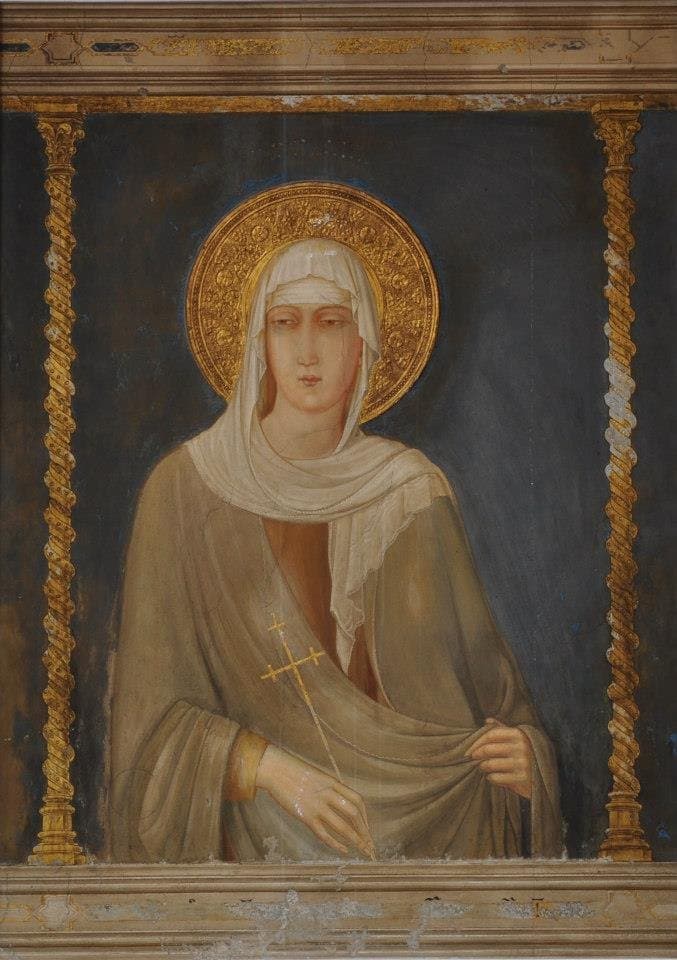 Saint Clare of Assisi, after the fresco by Simone Martini at Assisi