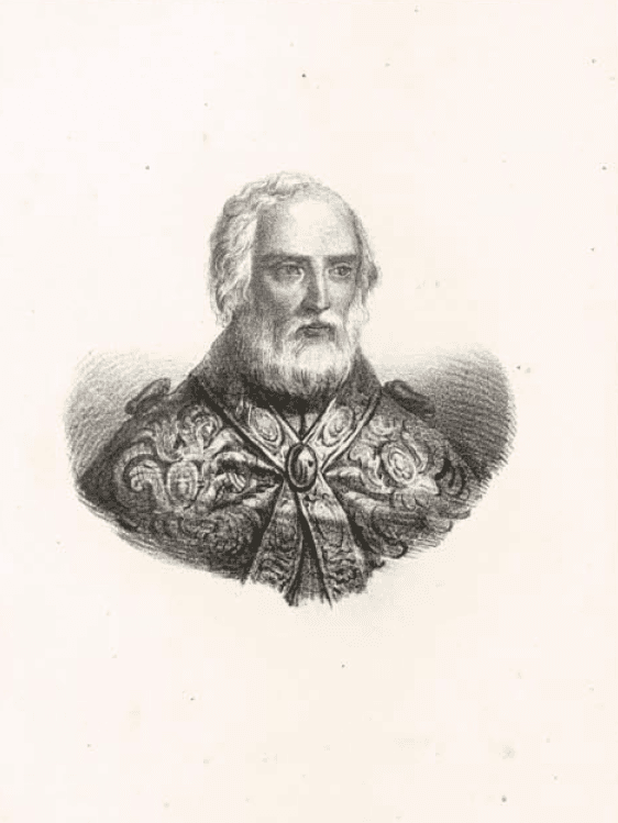 An engraved portrait of Eusebius of Vercelli as a bearded bishop in a mitre and cope, from an 1837 Sardinian biographical dictionary