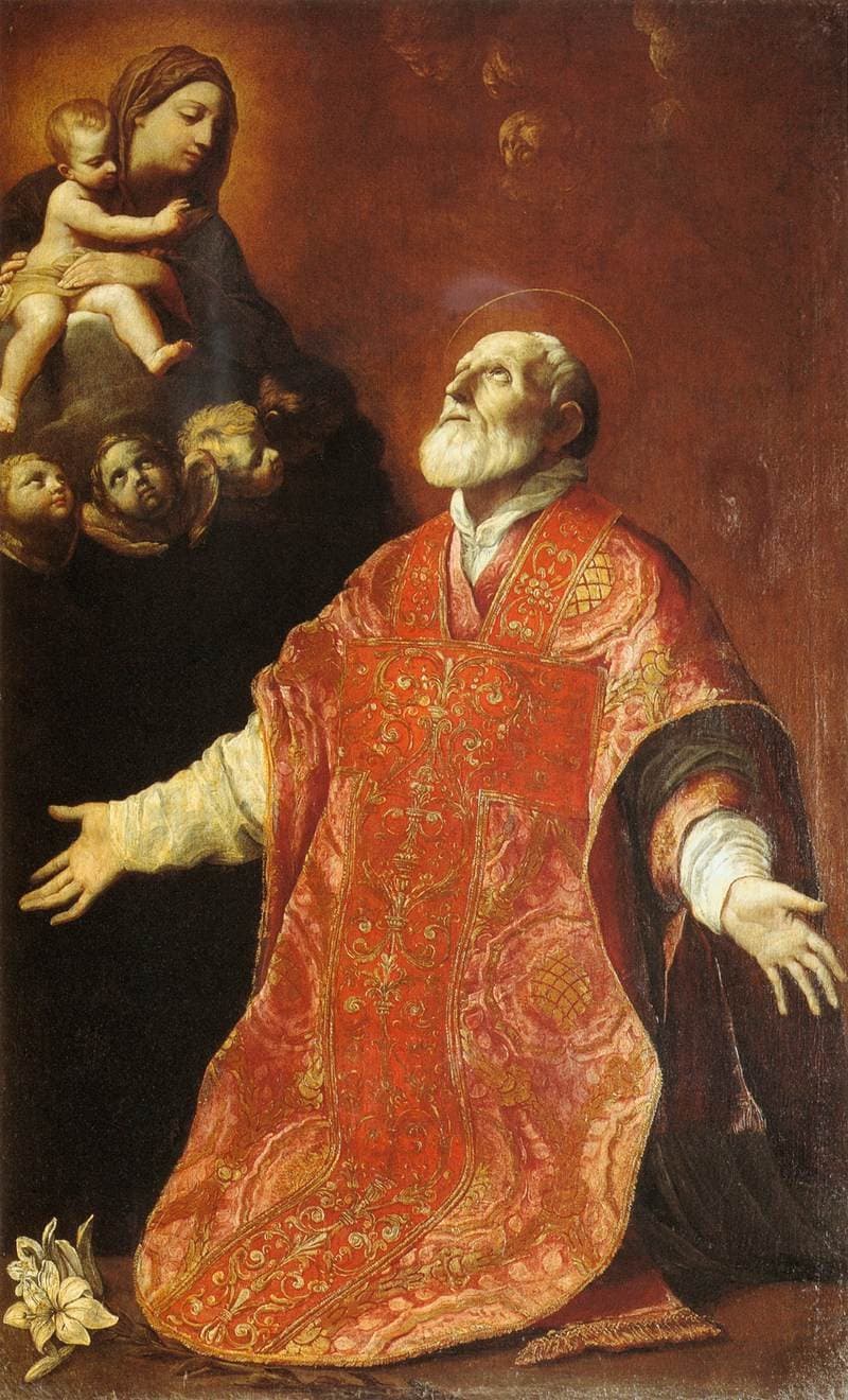 Saint Philip Neri in ecstasy before an altar, painted by Guido Reni