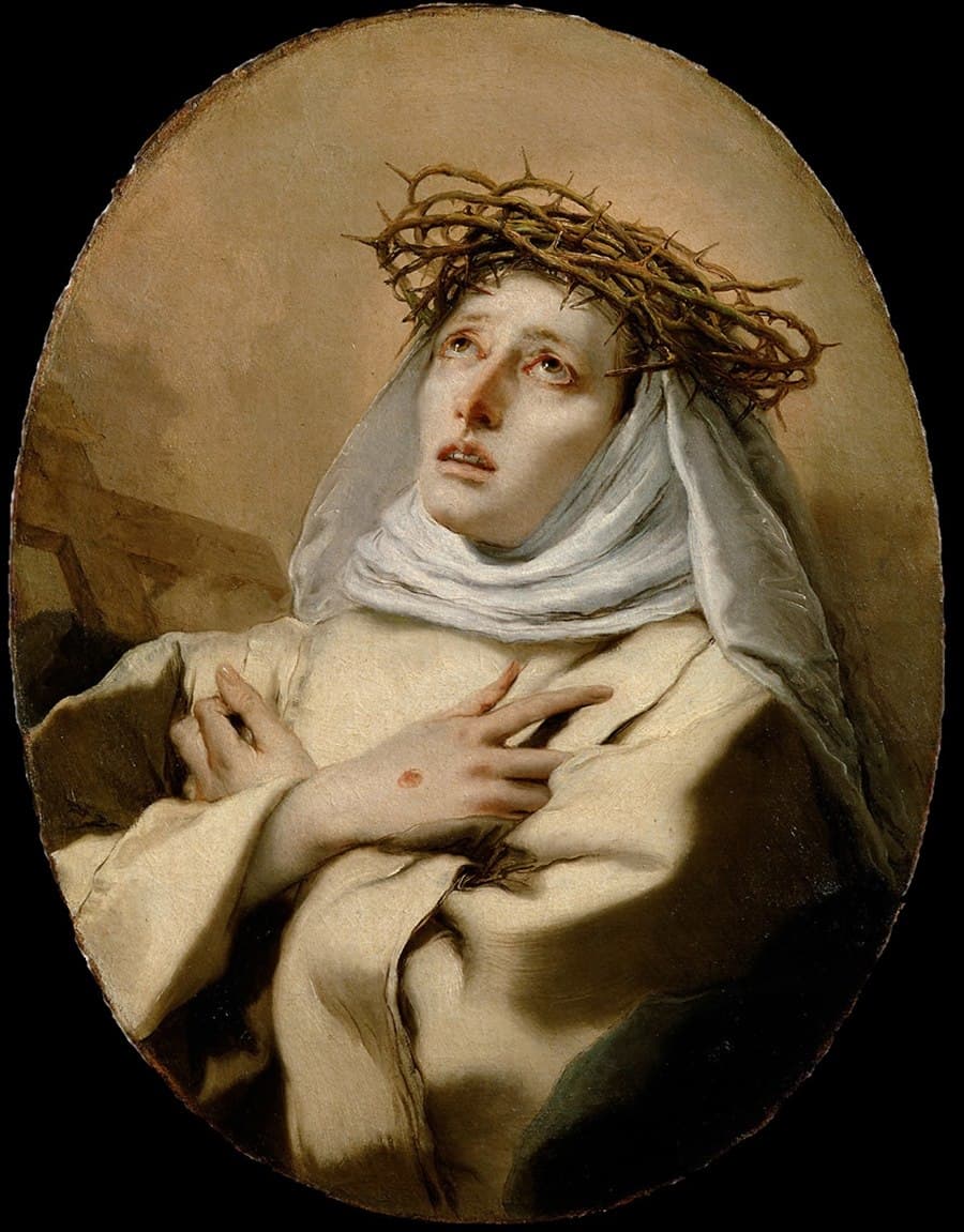 Saint Catherine of Siena in her Dominican habit, painted by Giovanni Battista Tiepolo